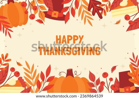 Happy Thanksgiving Day. thanks giving celebration. Happy Thanksgiving background. November 23. Cartoon Vector Illustration for Poster, Banner, Greeting Card, Flyer, Invitation Card, Cover, Template.