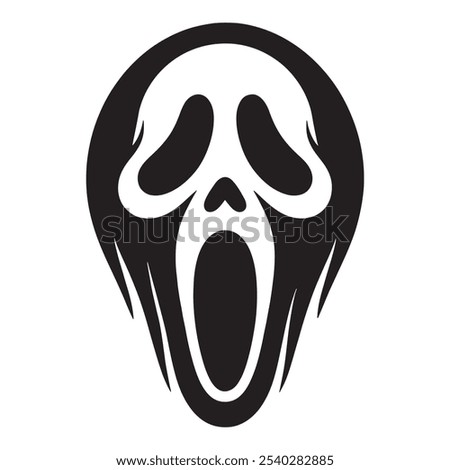 Scream Horror Face silhouette white background
