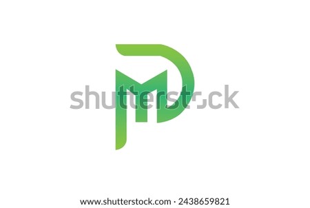 Letter M Leaf Line Simple Geometric Logo Free Vector