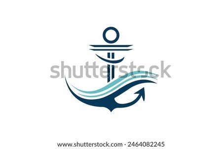 Anchor logo icon boat ship marine navy Free Vector