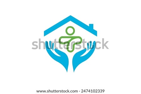 Sweet home logo - house with window and chimney on the roof and heart or love symbol. Family, real estate and realty vector icon.