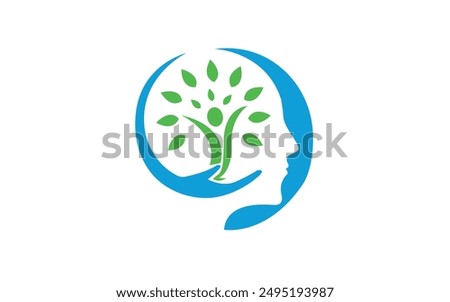 Health mind care hand logo design pro vector