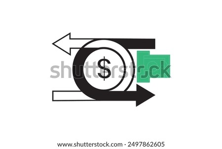 Money convert icon outline vector Bank app Mobile payment color flat pro logo design