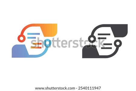 Abstract Logo Design of massege sending Isolated in White Background. Technology Logo Concept