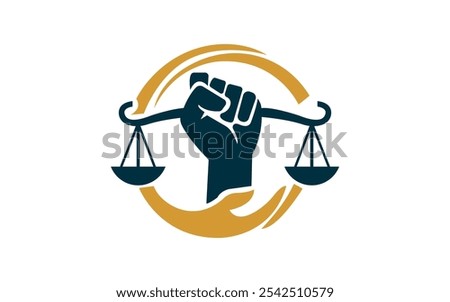 Law fist logo design icon Justice Scales in Hand logo template design Revolution justice logo