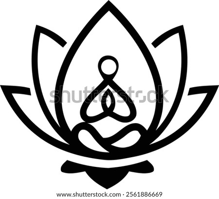 Yoga logo black color vector image 