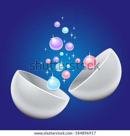 Science illustration of material cell fission for explanation 