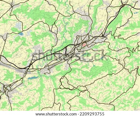 Vector St. Gallen, Switzerland city map