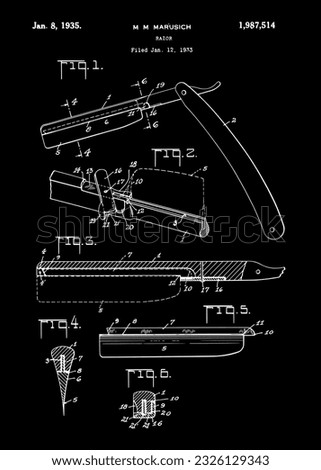 1935 Marko M. Martisich Razor Patent