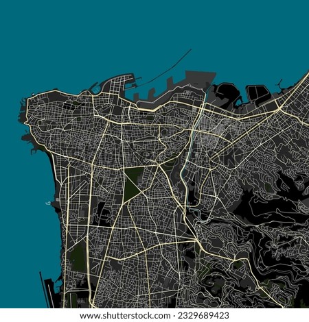 Vector Map of Beirut Lebanon data from Openstreetmap