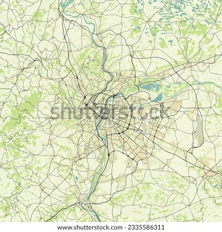 Vector city map of Lyon, France