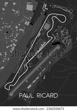 Circuit Paul Ricard Track Map for Poster Wall Art