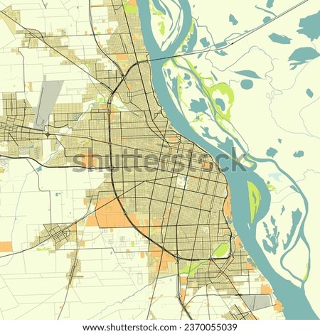 City Map of Rosario, Argentina
