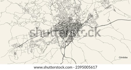 Vector city road map of Cordoba, Spain