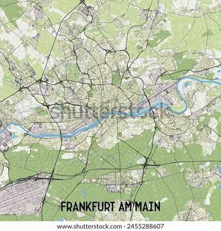 Frankfurt, Germany map poster art