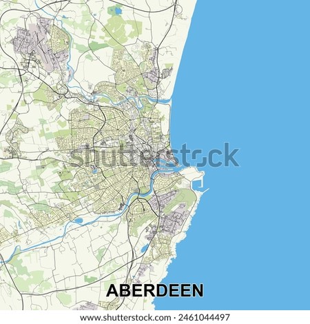 Aberdeen, United Kingdom map poster art