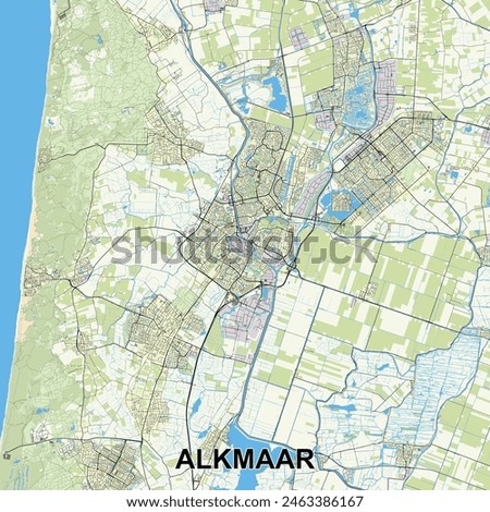 Alkmaar, Netherlands map poster art