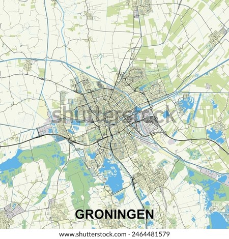 Groningen, Netherlands Poster map art