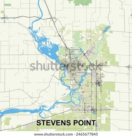 Stevens Point, Wisconsin, United States map poster art