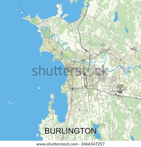 Burlington, Vermont, United States map poster art