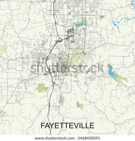 Fayetteville, Arkansas, United States map poster art