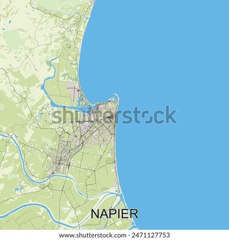 Napier, New Zealand map poster art