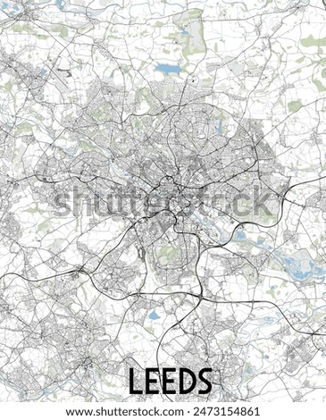 Leeds, United Kingdom map poster art