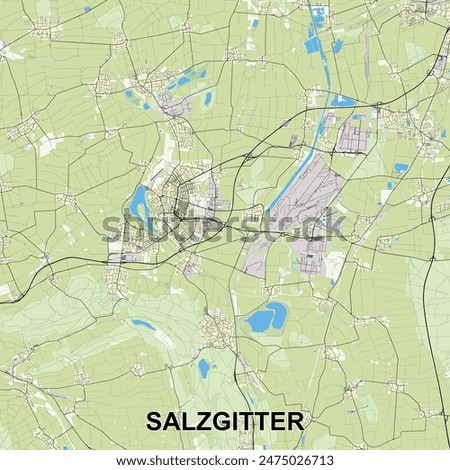 Salzgitter, Germany map poster art