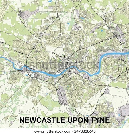 Newcastle upon Tyne, United Kingdom map poster art