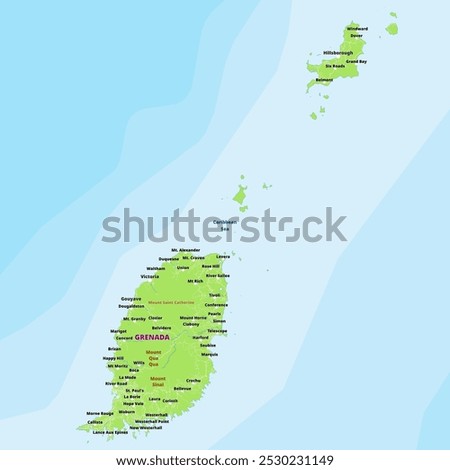 Simple political map of Grenada