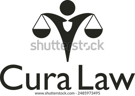 The CuraLaw logo elegantly combines scales of justice with a modern, stylized font, symbolizing fairness and legal expertise with a timeless and professional aesthetic.