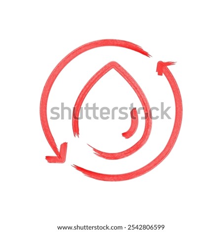 Water droplet on arrow circle vector