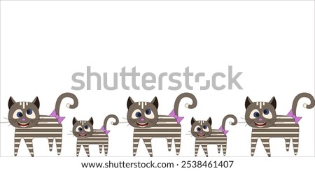 Weird cat Frame template design isolated white background. Trippy cat border can used mail design. Vector for childrens's web site discord banner . EPS 10