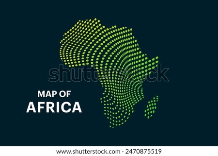 Creative style vector map of Africa with lines. Simple dotted line art Africa map abstract vector illustration isolated on dark background - EPS 10