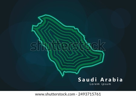 Creative style map of Saudi Arabia abstract vector illustration isolated on dark background - EPS 10