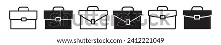 briefcase vector symbol set. business suitcase bag icon set. Career portfolio sign. professional job brief case icon collection.