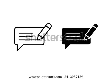 Message Writing Icon Set. Vector illustration