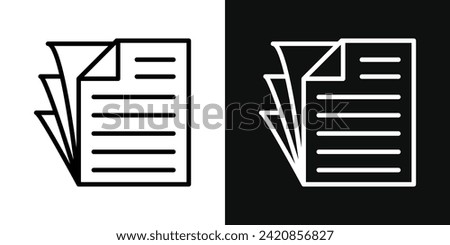 Document Papers Pile Icon Set. Vector illustration