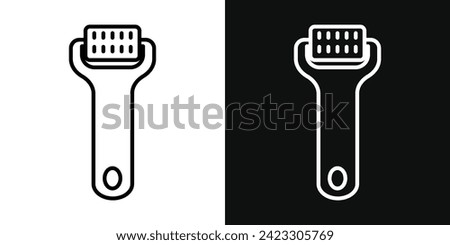 Derma roller icon set. vector illustration