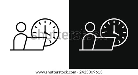 Office Hours Icon Set. Vector Illustration