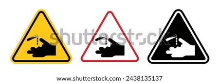 Acid and Corrosive Substance Warning. Danger Sign for Chemical Exposure. Hazard Alert for Corrosive Materials.