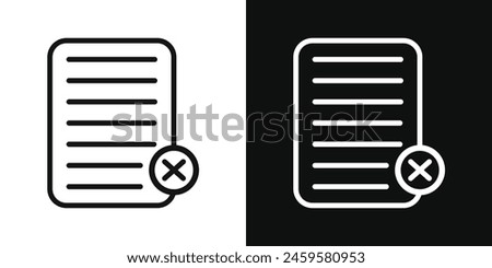 Document Deletion Icon Suite. Icons for File Cancellation or Removal.