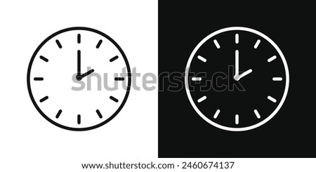 Hour Marker Icon Set. 2 AM,PM Clock Vector Symbol.