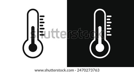 Thermometer half icon pack. Normal temperature vector sign.