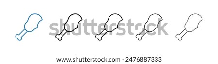 Drumstick bite black and white vector icon