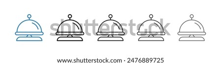 Bell concierge black and white vector icon