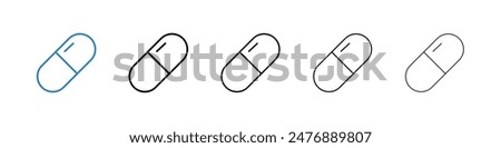 Capsules black and white vector icon