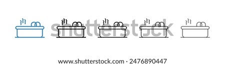 Hot tub black and white vector icon