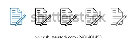 Assignment liner icon vector set.