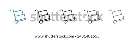 Dolly flatbed liner icon vector set.